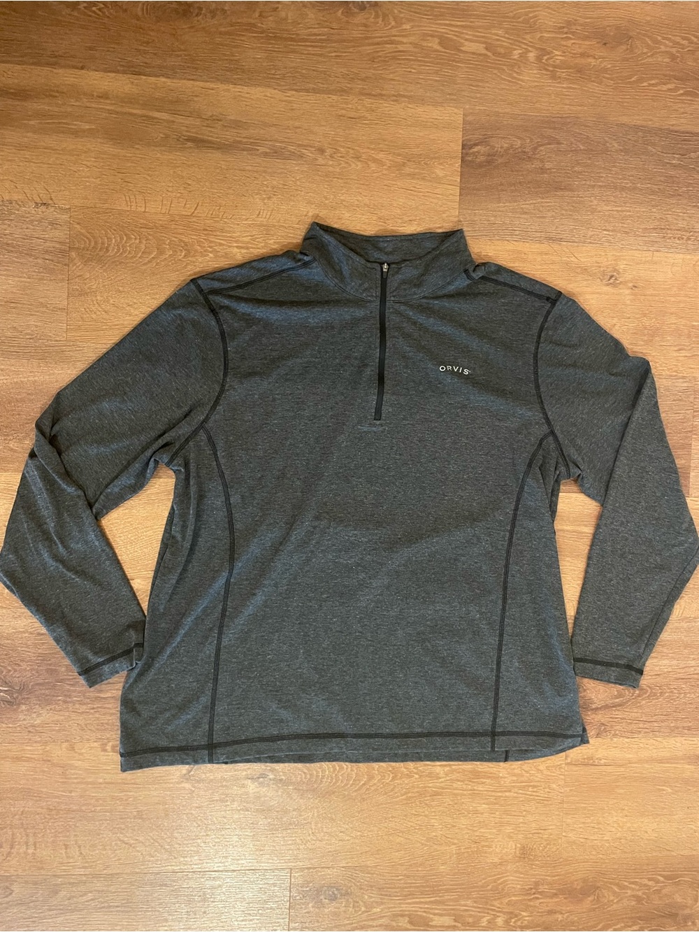 Orvis Men's Quarter Zip Performance Pullover Gray Fishing Outdoors XXL Layering